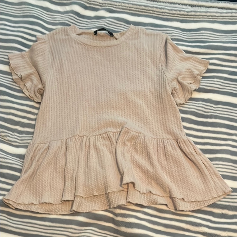 Ruffled Beige Top